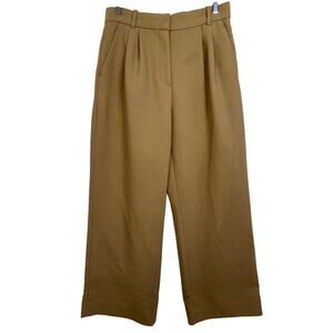 Abercrombie & Fitch Sloane Tailored Pant Tan Wide Leg Dress Pants Trousers Sz 28